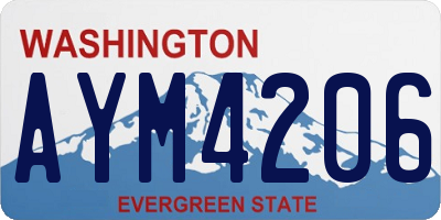WA license plate AYM4206