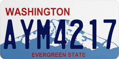 WA license plate AYM4217