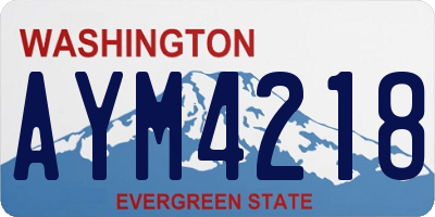 WA license plate AYM4218