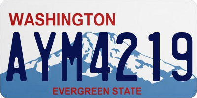 WA license plate AYM4219