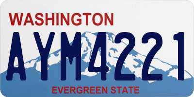 WA license plate AYM4221