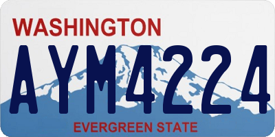 WA license plate AYM4224