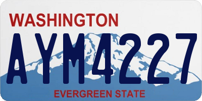 WA license plate AYM4227
