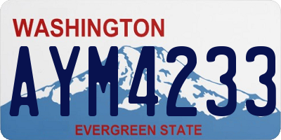 WA license plate AYM4233