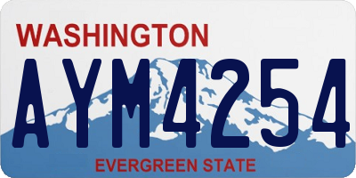 WA license plate AYM4254