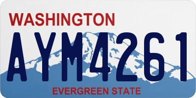 WA license plate AYM4261