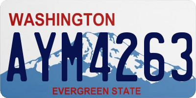 WA license plate AYM4263