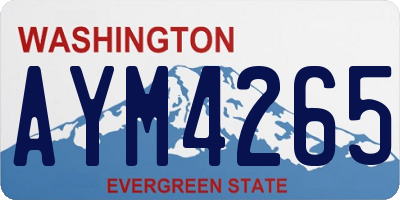 WA license plate AYM4265