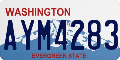 WA license plate AYM4283