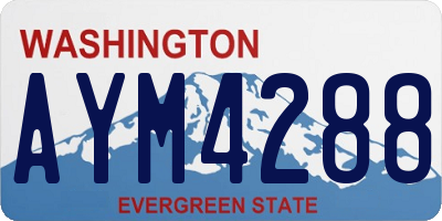 WA license plate AYM4288
