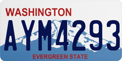 WA license plate AYM4293