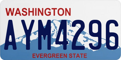WA license plate AYM4296