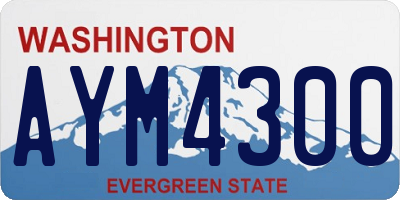 WA license plate AYM4300