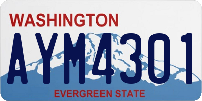 WA license plate AYM4301