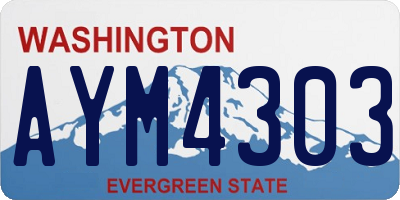 WA license plate AYM4303