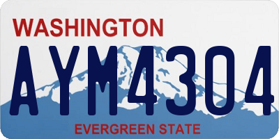 WA license plate AYM4304
