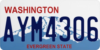 WA license plate AYM4306