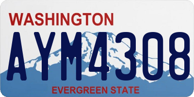 WA license plate AYM4308