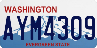 WA license plate AYM4309