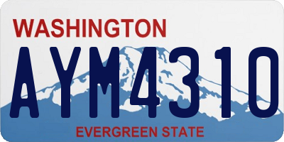 WA license plate AYM4310