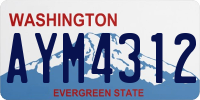 WA license plate AYM4312