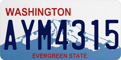 WA license plate AYM4315