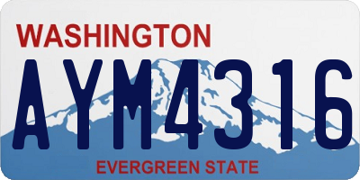 WA license plate AYM4316