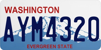 WA license plate AYM4320