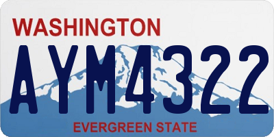 WA license plate AYM4322
