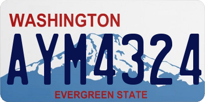 WA license plate AYM4324