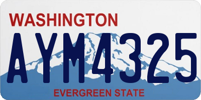 WA license plate AYM4325