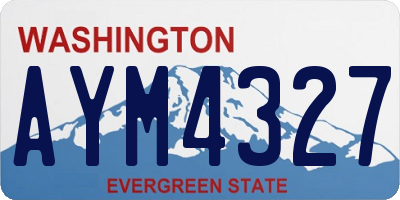 WA license plate AYM4327