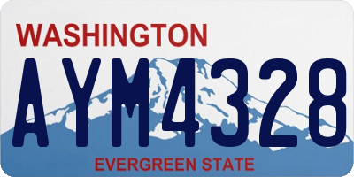 WA license plate AYM4328