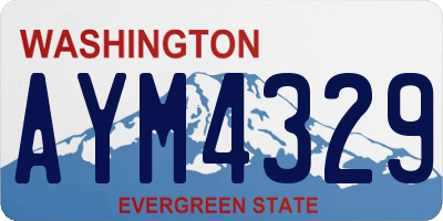 WA license plate AYM4329