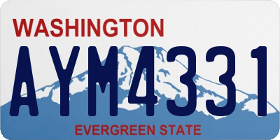 WA license plate AYM4331