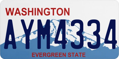 WA license plate AYM4334
