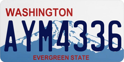 WA license plate AYM4336
