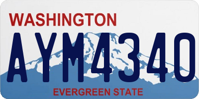 WA license plate AYM4340