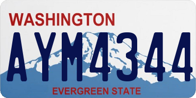 WA license plate AYM4344
