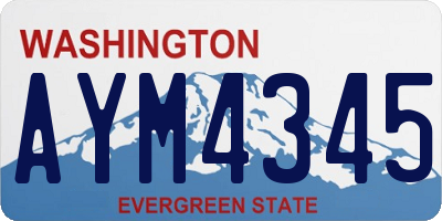 WA license plate AYM4345