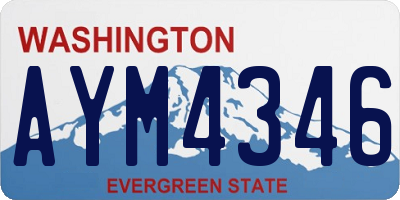 WA license plate AYM4346