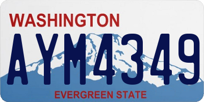 WA license plate AYM4349