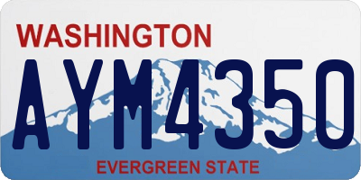 WA license plate AYM4350