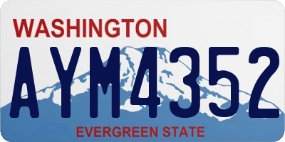 WA license plate AYM4352