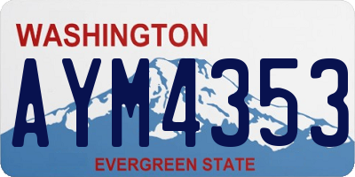 WA license plate AYM4353