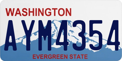 WA license plate AYM4354