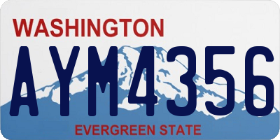 WA license plate AYM4356