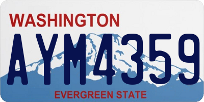 WA license plate AYM4359