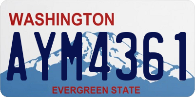 WA license plate AYM4361