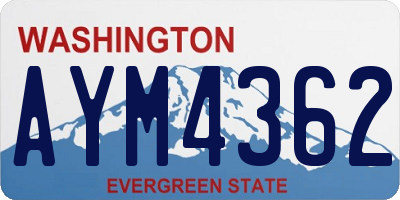 WA license plate AYM4362